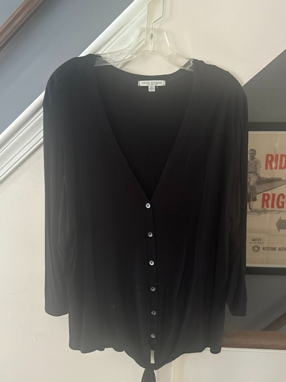 Green Envelope Los Angeles Button‑Down Blouse – Size 1X – Excellent Condition